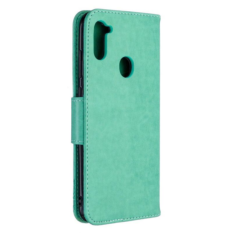 Capa Flip Para Samsung Galaxy M11 Borboletas Voando Com Cordão