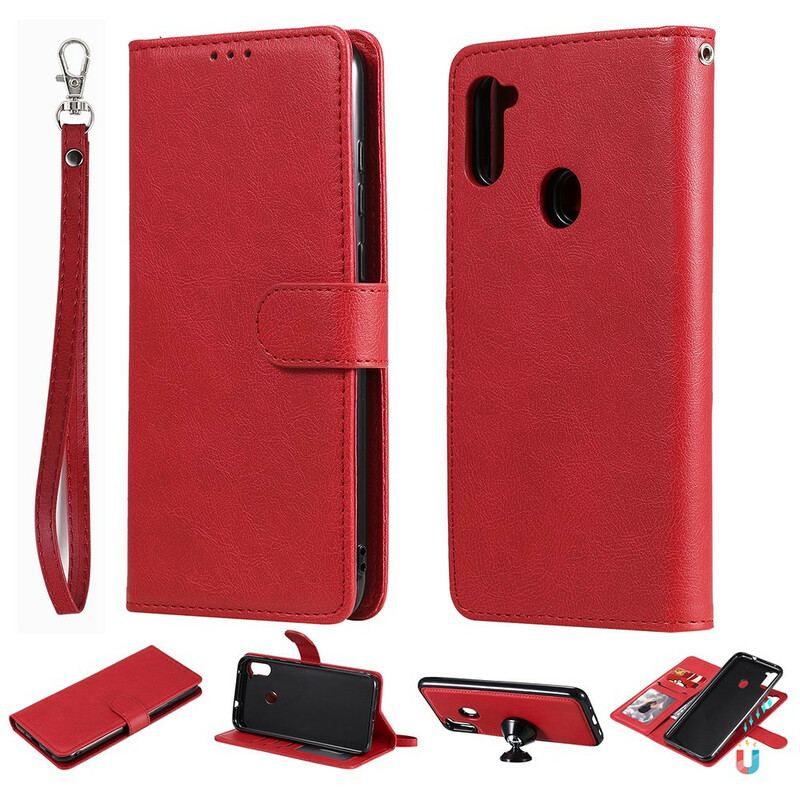 Capa Capa Flip Para Samsung Galaxy M11 Destacável E Cordão