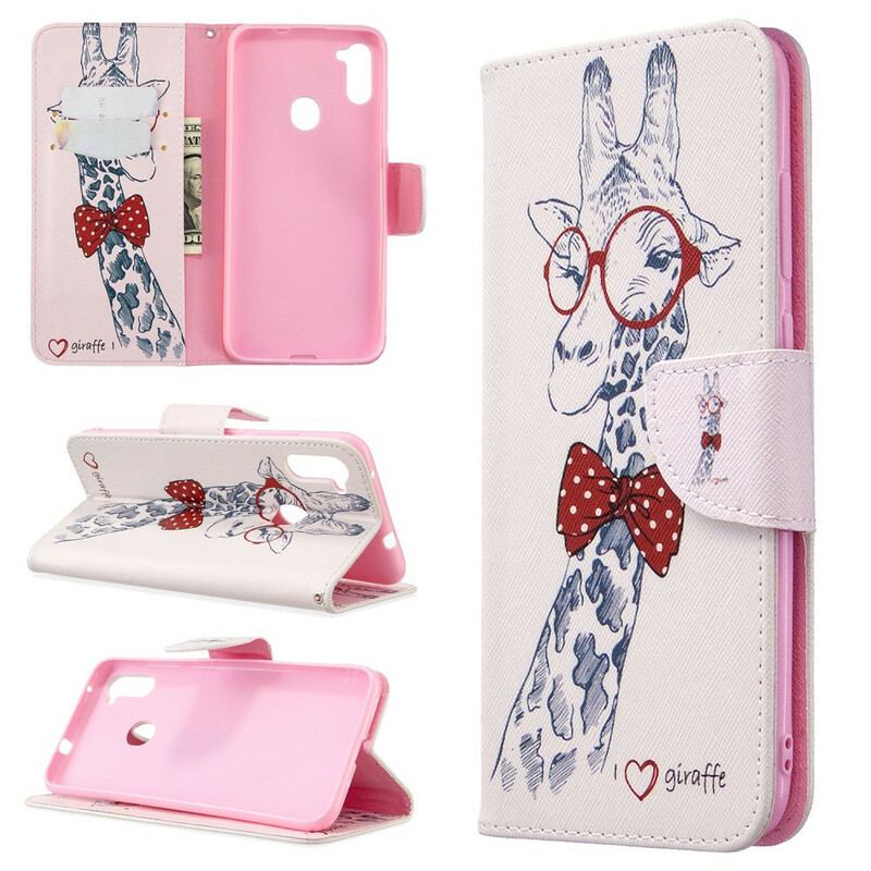 Capa Flip Para Samsung Galaxy M11 Girafa Inteligente