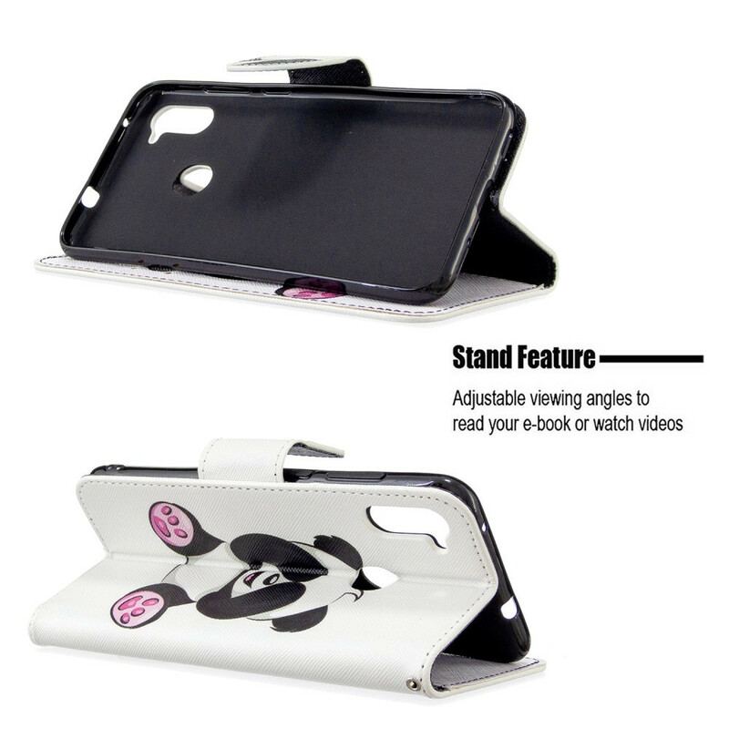 Capa Flip Para Samsung Galaxy M11 Panda Divertido