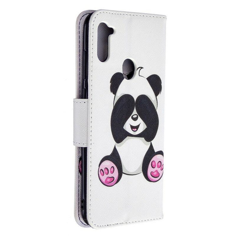 Capa Flip Para Samsung Galaxy M11 Panda Divertido