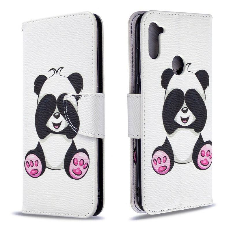 Capa Flip Para Samsung Galaxy M11 Panda Divertido