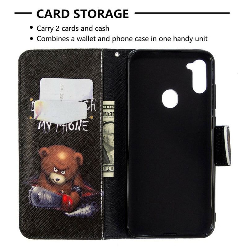 Capa Flip Para Samsung Galaxy M11 Urso Perigoso