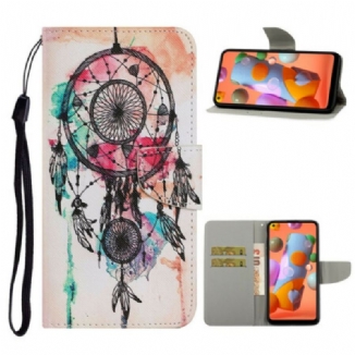 Capa Folio Para Samsung Galaxy M11 Aquarela Apanhador De Sonhos