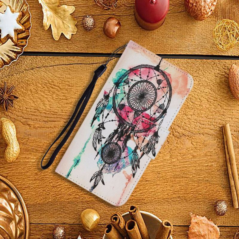 Capa Folio Para Samsung Galaxy M11 Aquarela Apanhador De Sonhos