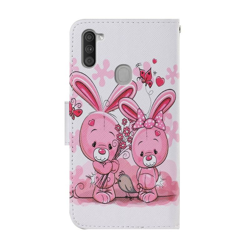 Capa Folio Para Samsung Galaxy M11 Coelhos