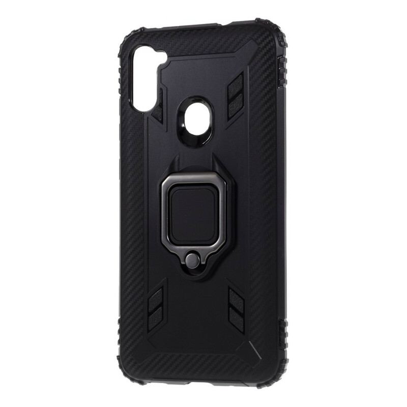 Capa Para Samsung Galaxy M11 Anel E Fibra De Carbono