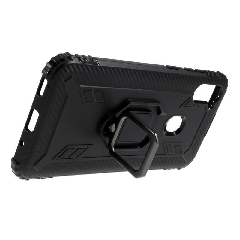 Capa Para Samsung Galaxy M11 Anel E Fibra De Carbono