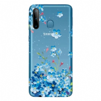 Capa Para Samsung Galaxy M11 Flores Azuis