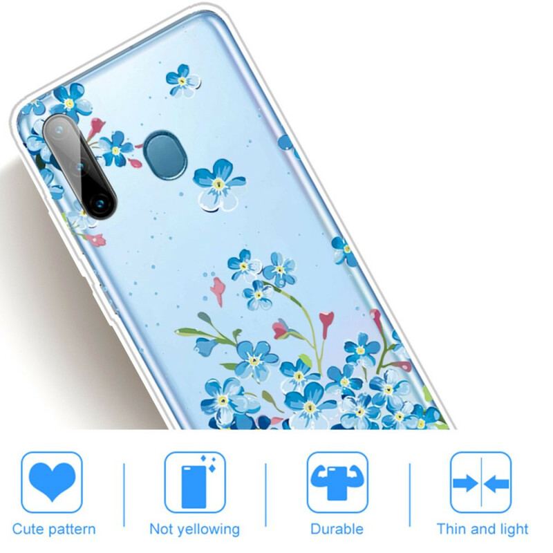 Capa Para Samsung Galaxy M11 Flores Azuis