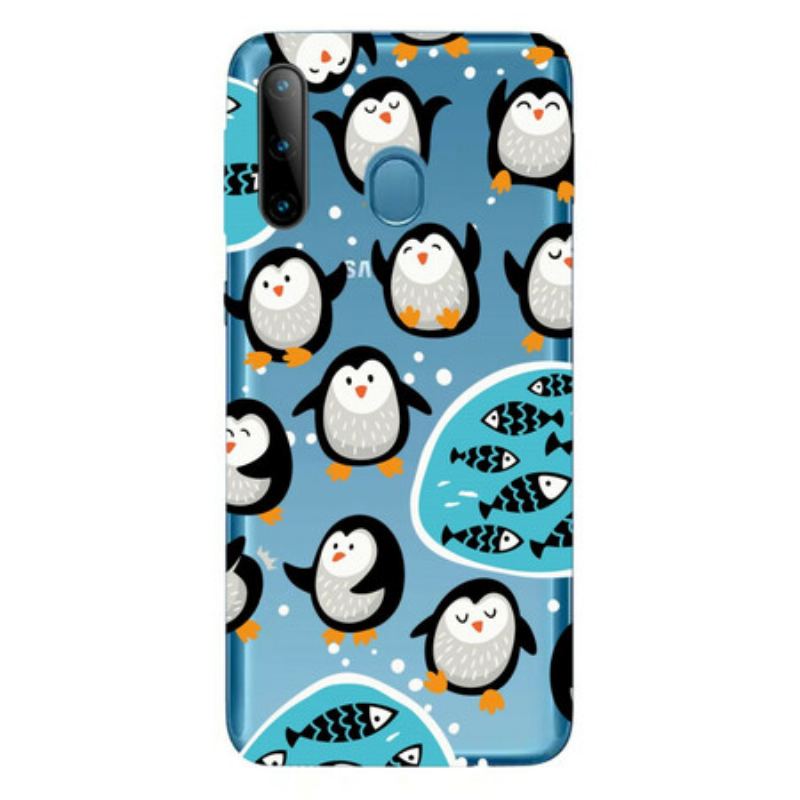 Capa Para Samsung Galaxy M11 Pinguins E Peixes