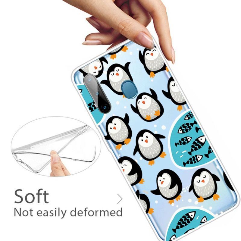 Capa Para Samsung Galaxy M11 Pinguins E Peixes