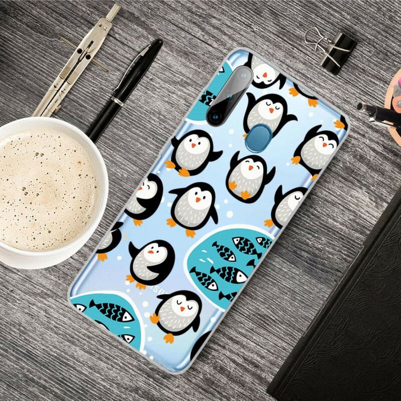 Capa Para Samsung Galaxy M11 Pinguins E Peixes