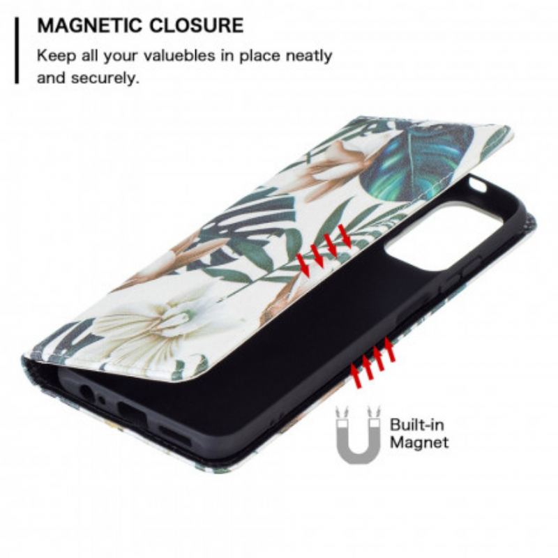 Capa De Celular Para Poco M5s Flip Folhas