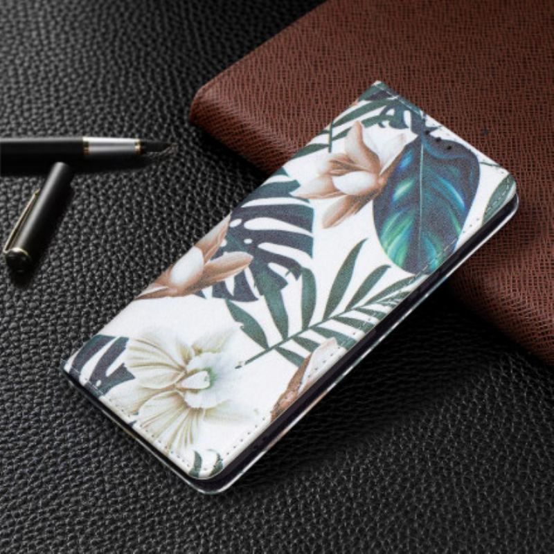 Capa De Celular Para Poco M5s Flip Folhas