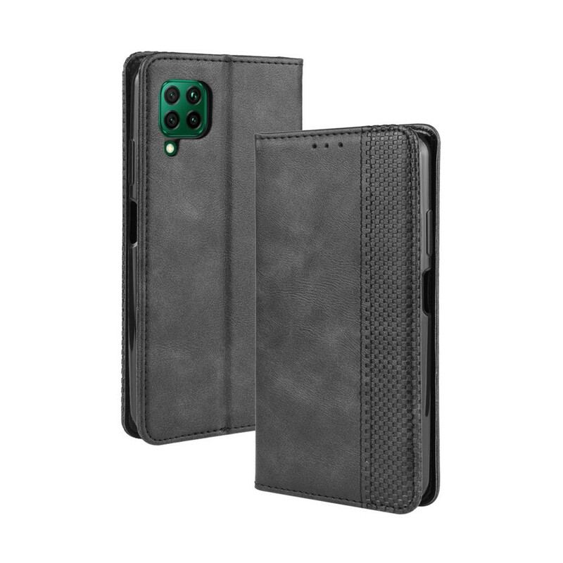 Capa De Celular Para Huawei P40 Lite Flip Efeito Couro Vintage Estilizado