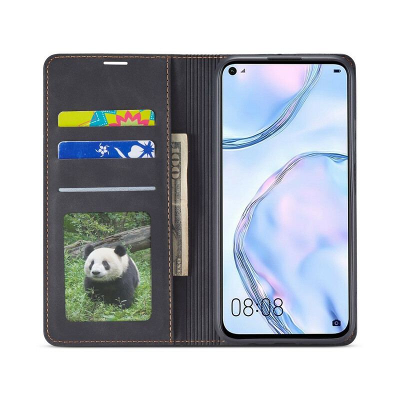 Capa De Celular Para Huawei P40 Lite Flip Forwenw Efeito Couro