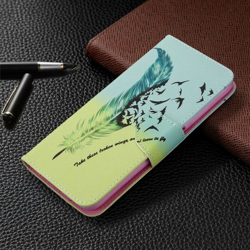 Capa De Couro Para Huawei P40 Lite Aprender A Voar