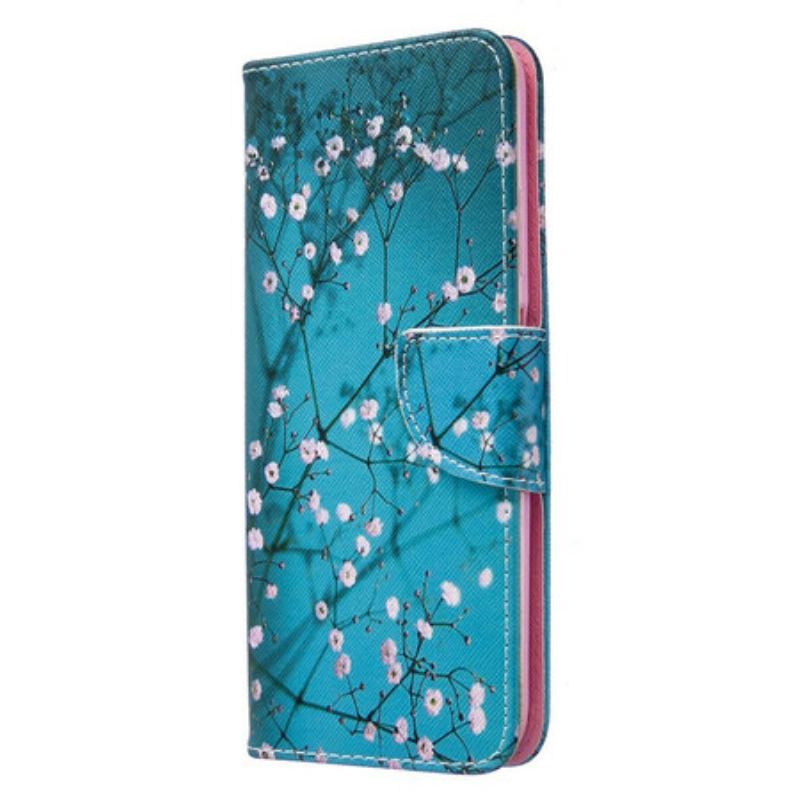 Capa De Couro Para Huawei P40 Lite Árvore Florida