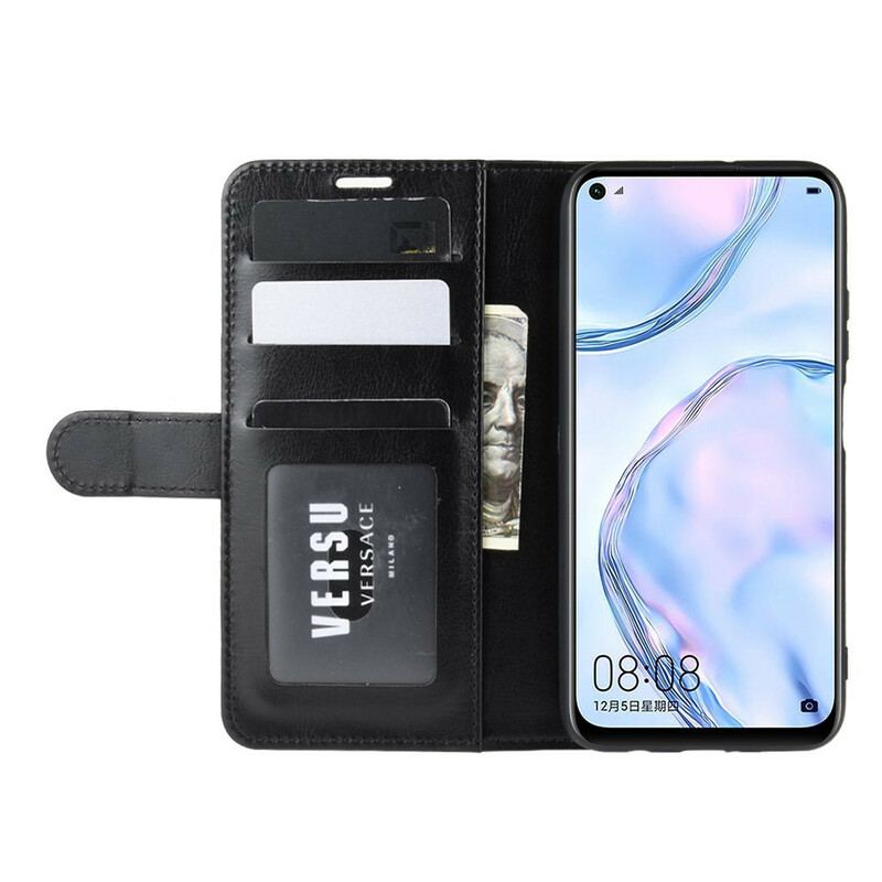 Capa De Couro Para Huawei P40 Lite Fecho Clássico