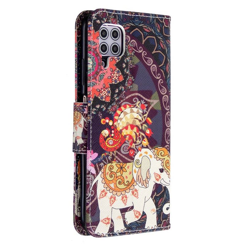 Capa De Couro Para Huawei P40 Lite Mandala De Elefantes Étnicos