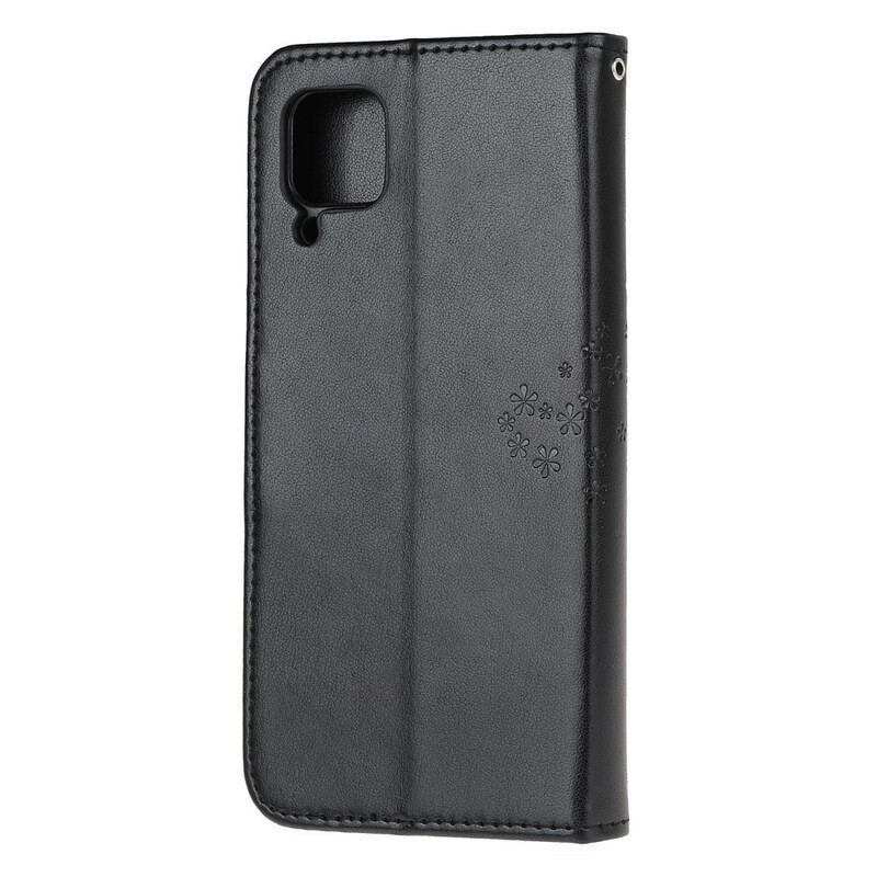 Capa Em Pele Para Huawei P40 Lite De Cordão Tanga E Corujas