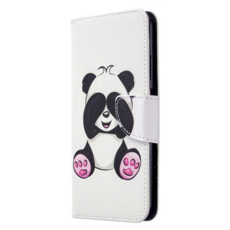 Capa Em Pele Para Huawei P40 Lite Panda Divertido