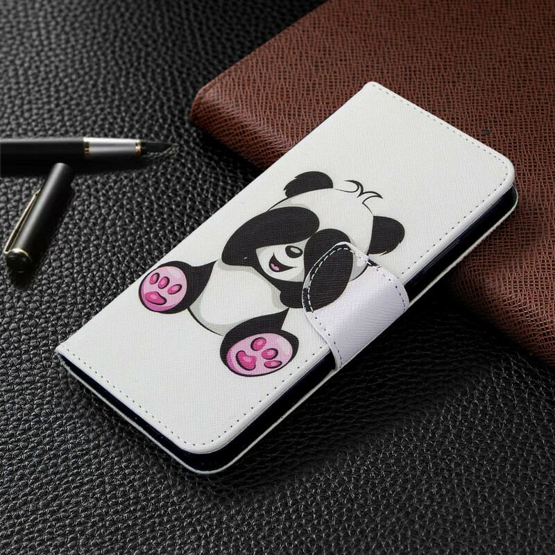 Capa Em Pele Para Huawei P40 Lite Panda Divertido