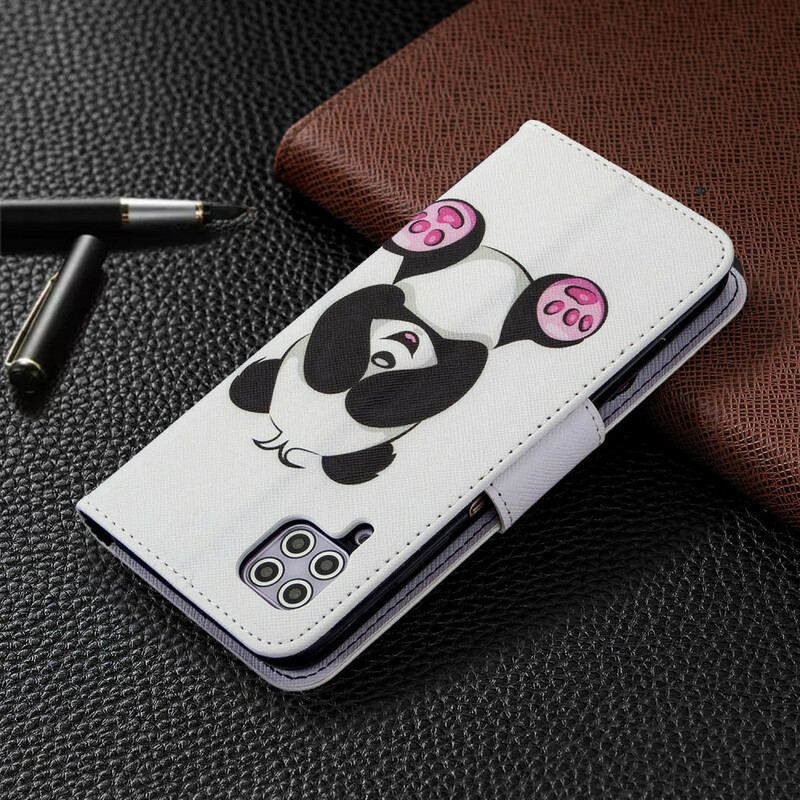 Capa Em Pele Para Huawei P40 Lite Panda Divertido