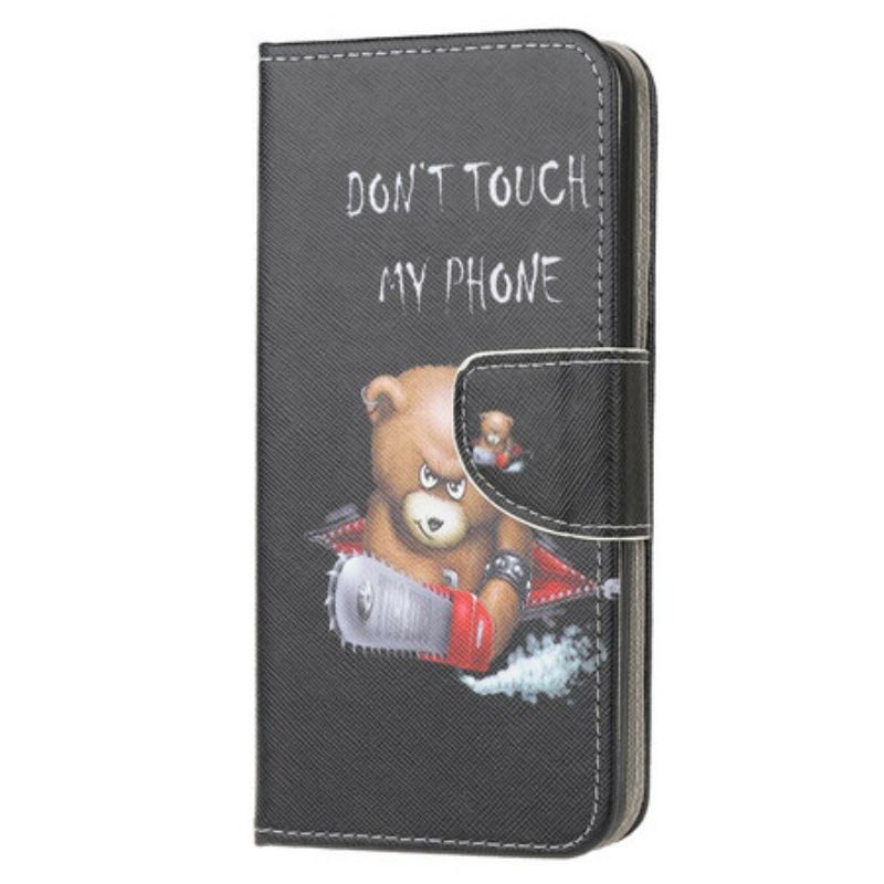 Capa Em Pele Para Huawei P40 Lite Urso Perigoso