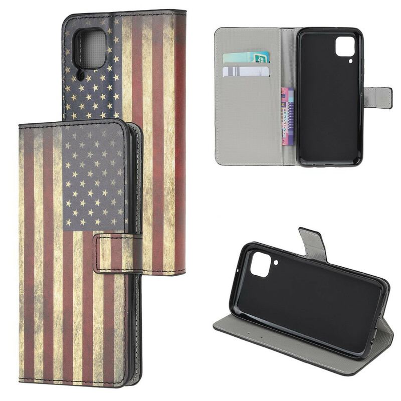 Capa Flip Para Huawei P40 Lite Bandeira Americana