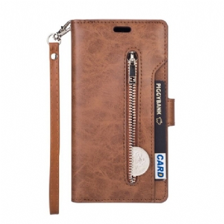 Capa Flip Para Huawei P40 Lite Bolsa Com Cordão