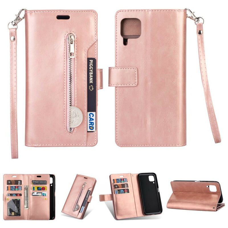 Capa Flip Para Huawei P40 Lite Bolsa Com Cordão