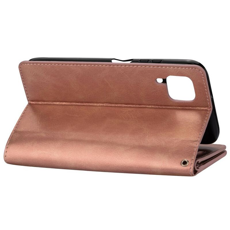 Capa Flip Para Huawei P40 Lite Bolsa Com Cordão