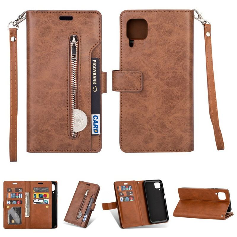 Capa Flip Para Huawei P40 Lite Bolsa Com Cordão