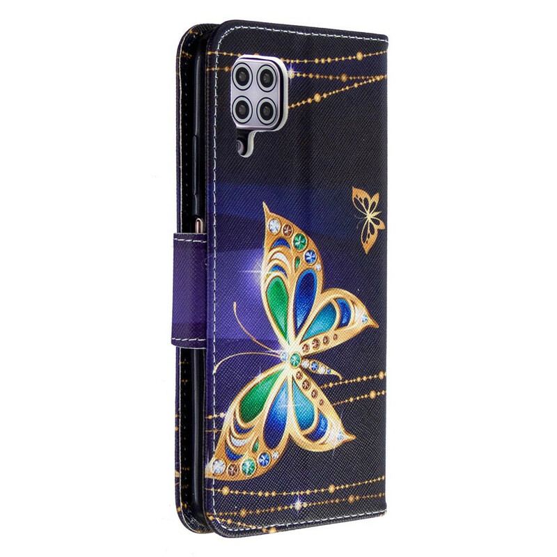 Capa Flip Para Huawei P40 Lite Borboletas Reis