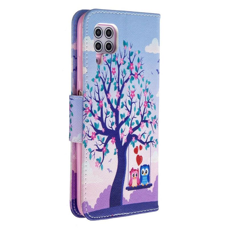 Capa Flip Para Huawei P40 Lite Corujas No Balanço