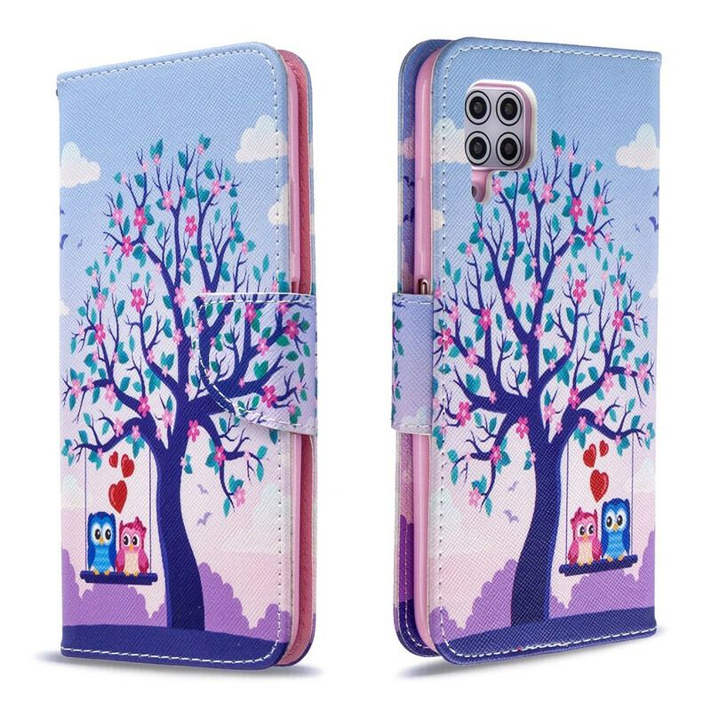 Capa Flip Para Huawei P40 Lite Corujas No Balanço