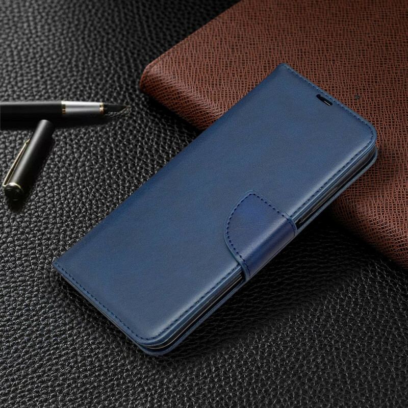 Capa Flip Para Huawei P40 Lite De Couro Retalho Liso Oblíquo