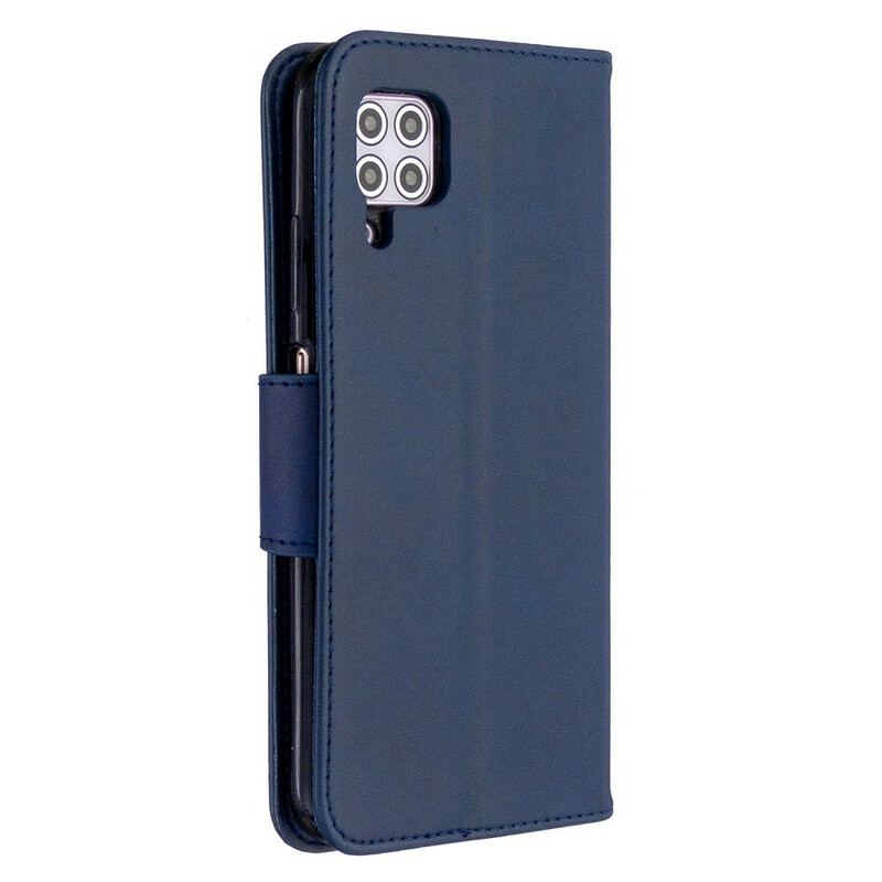 Capa Flip Para Huawei P40 Lite De Couro Retalho Liso Oblíquo