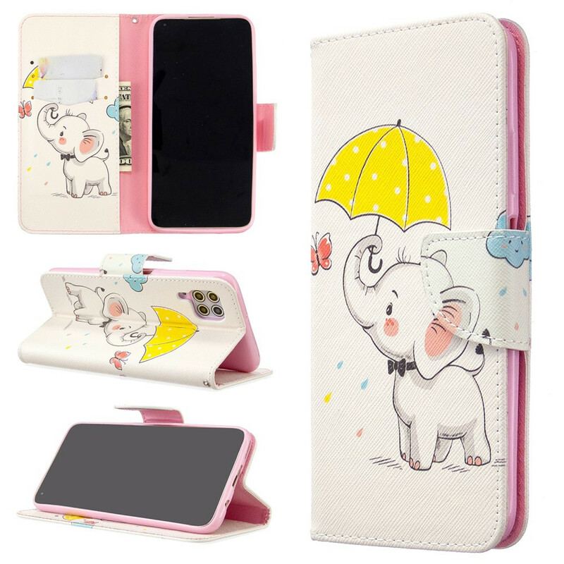 Capa Flip Para Huawei P40 Lite Elefante Bébé