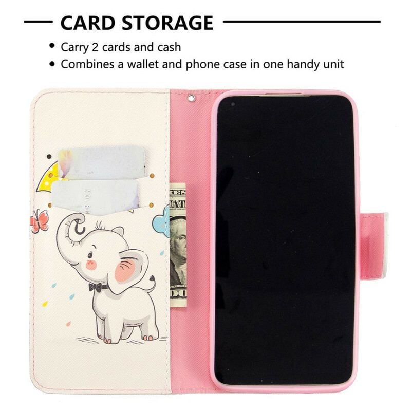 Capa Flip Para Huawei P40 Lite Elefante Bébé