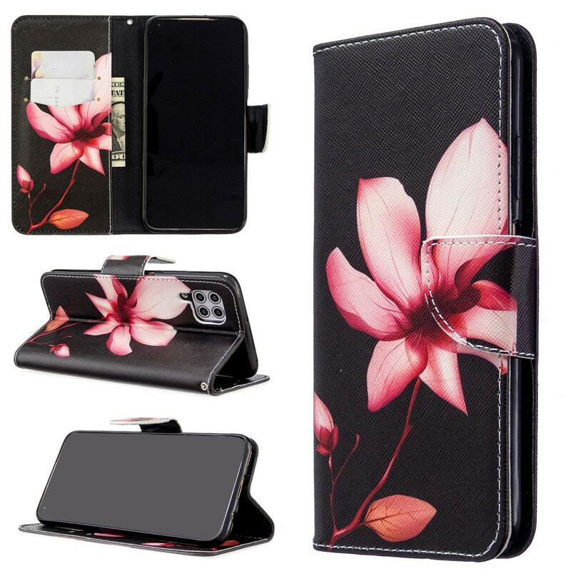 Capa Flip Para Huawei P40 Lite Flor Rosa