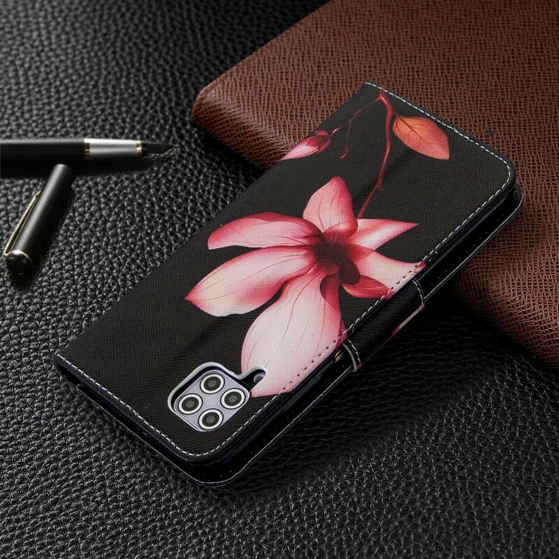 Capa Flip Para Huawei P40 Lite Flor Rosa