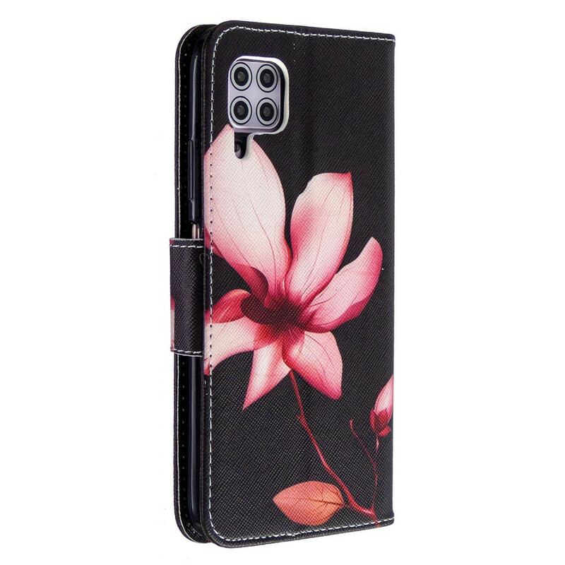 Capa Flip Para Huawei P40 Lite Flor Rosa