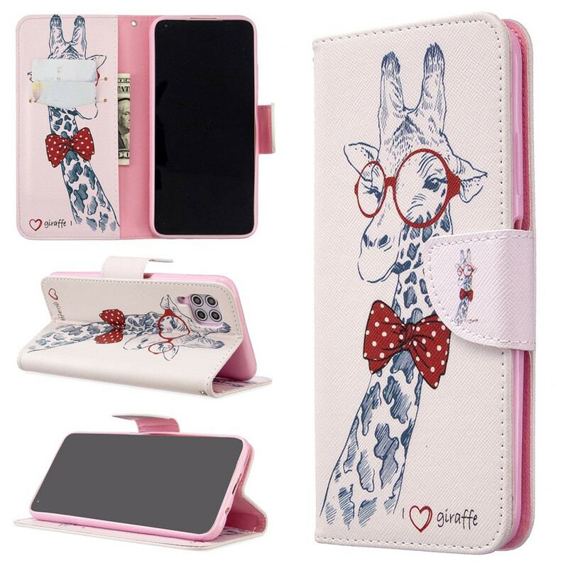 Capa Flip Para Huawei P40 Lite Girafa Inteligente