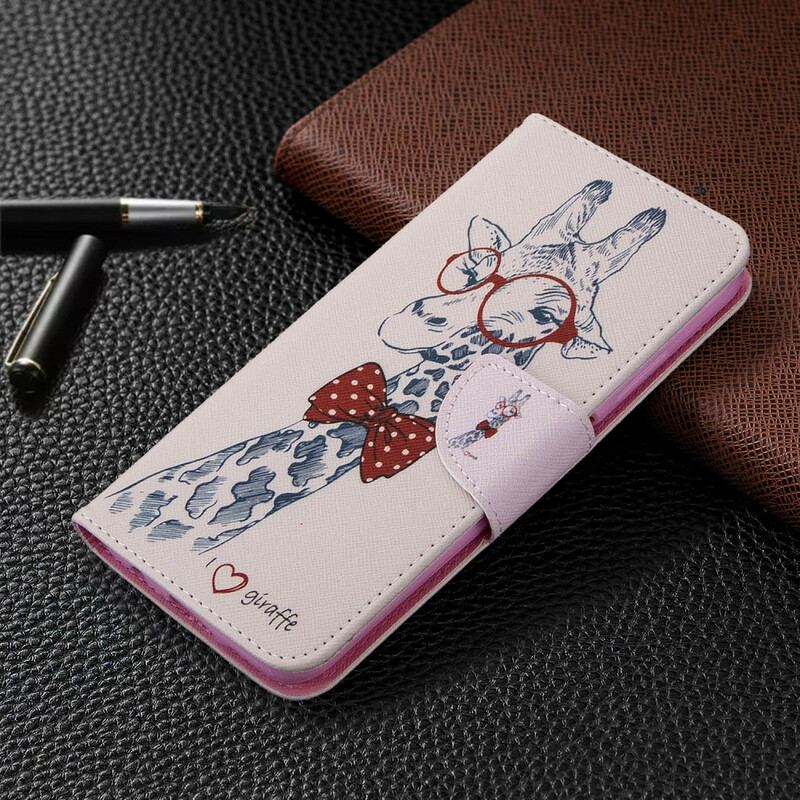 Capa Flip Para Huawei P40 Lite Girafa Inteligente