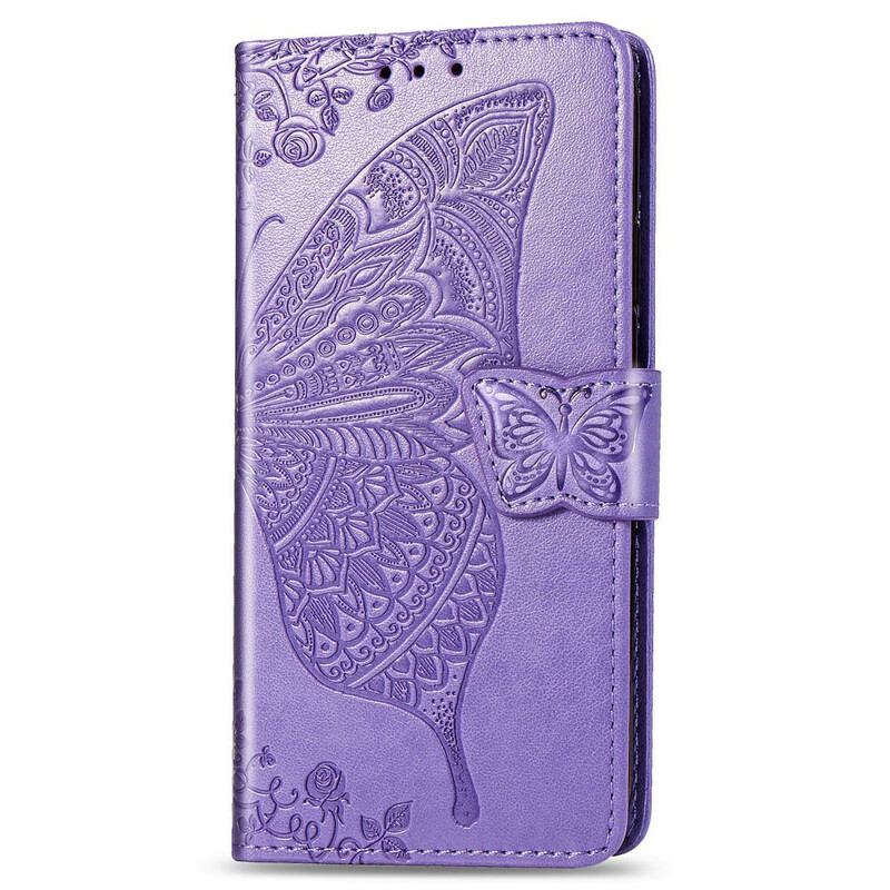 Capa Flip Para Huawei P40 Lite Meia Borboleta