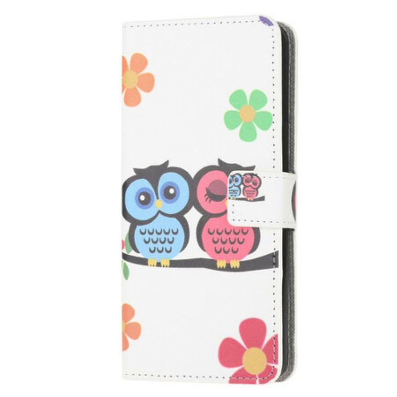 Capa Flip Para Huawei P40 Lite Par De Corujas