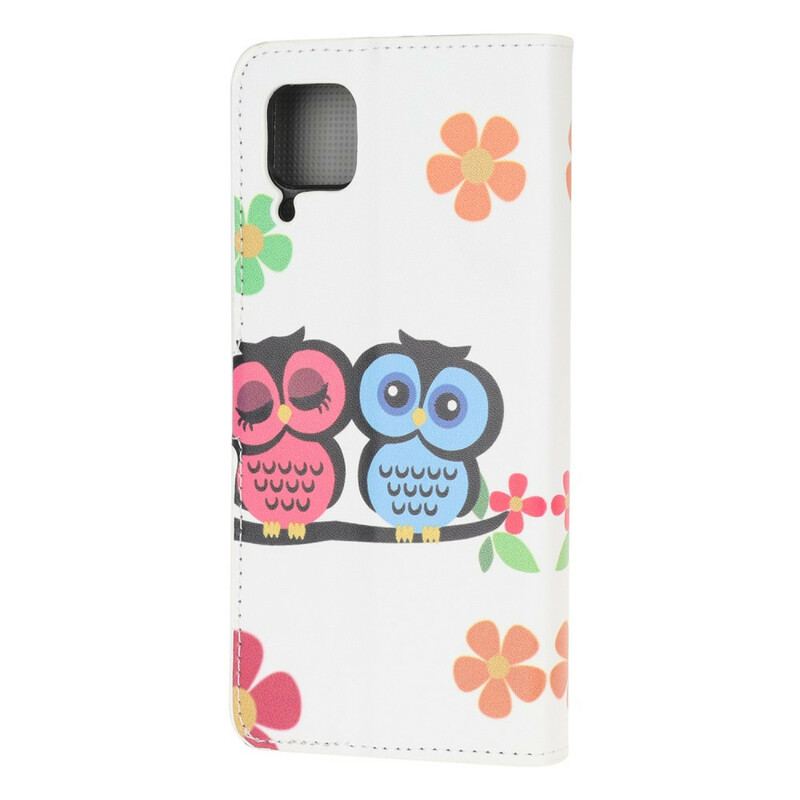 Capa Flip Para Huawei P40 Lite Par De Corujas